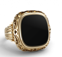 Arany pecsétgyűrű - Stumpf alakú onyx kővel
