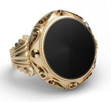 Arany pecsétgyűrű - Ovális alakú onyx kővel
